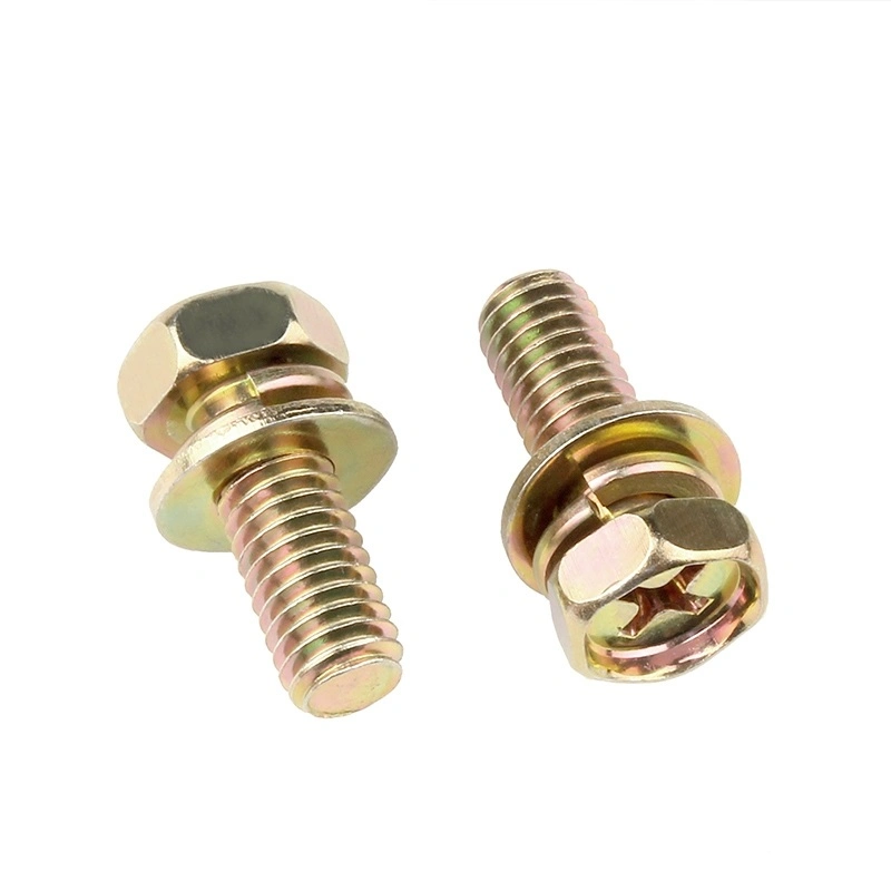 Manufacturer Direct Sale Brass M4 M6 M8 Six Lobe Hexagon Lock Washer Machine Sems Screws