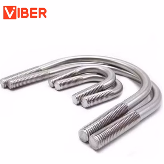 너트 플레이트와 와셔가 있는 원형 강철 U-볼트 M6